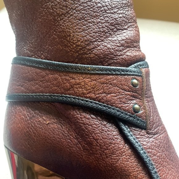 Vicini by Giuseppe Zanotti Leather Luxury Buckle Glass Heel Square Toe Sz 6 #103 - Picture 12 of 15